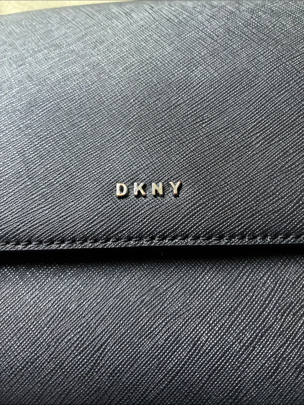DKNY Black Crossbody Bag with Silver Charm